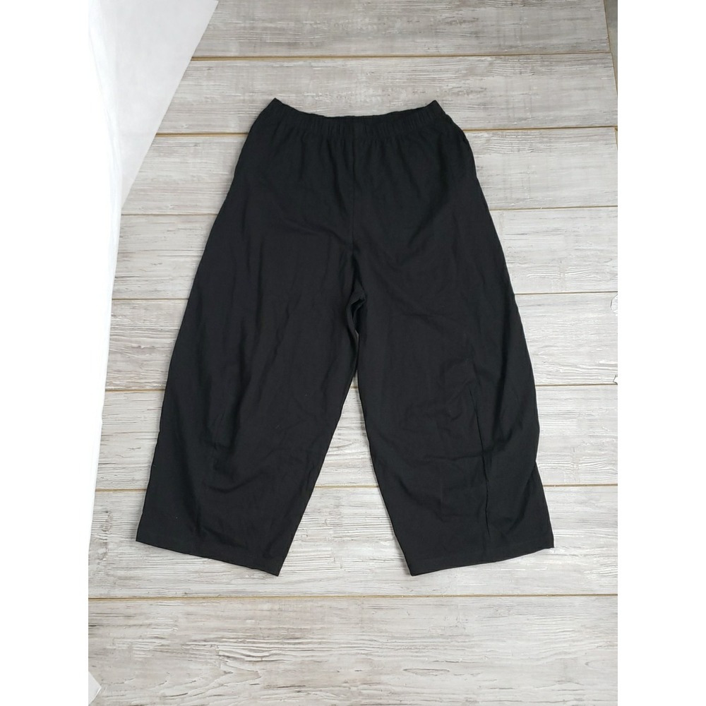 Neirami Black Wide Balloon Trousers Pockets Crop Cotton Italy XXL B008JS-N/S5